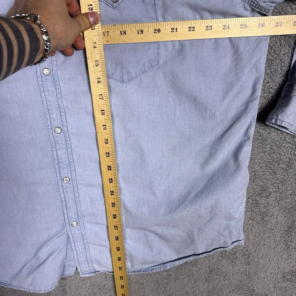 Levis Shirt Mens XXL 2XL Denim Pearl Snap Cowboy Western Barstow Light Wash